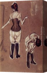 Mirror Canvas Paintings - Dressing Before The Mirror by Federigo Zandomeneghi