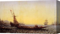 Harbour Canvas Paintings - Harbour In Constantinople by Felix Ziem