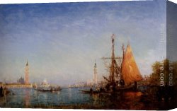 The Doge's Palace From The Entrance to The Grand Canal Canvas Paintings - The Grand Canal, Venice by Felix Ziem