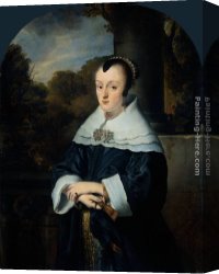 Wife Canvas Paintings - Maria Rey, Wife of Roelof Meulenaer by Ferdinand Bol
