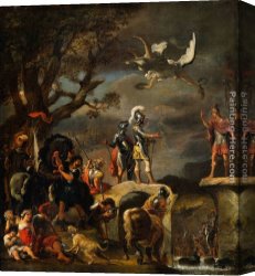 Peace Canvas Paintings - The Peace Negotiations between Claudius Civilis and Cerealis by Ferdinand Bol