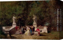 The Boating Party Canvas Paintings - The Garden Party by Ferdinand Heilbuth