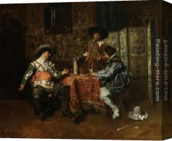 Card Canvas Paintings - A Game of Cards by Ferdinand Roybet