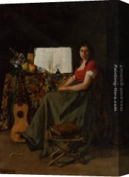 Player Canvas Paintings - The Guitar Player by Ferdinand Roybet