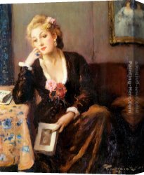 Intimate Thoughts Canvas Paintings - Faraway Thoughts by Fernand Toussaint
