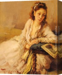 Femme Nue Couchee Canvas Paintings - La Femme Accoud&eacute;e by Fernand Toussaint