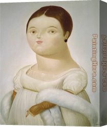 Mademoiselle De Clermont Canvas Paintings - Mademoiselle Riviere by Fernando Botero
