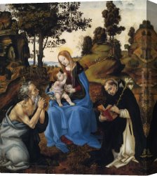 Virgin of The Rocks Canvas Paintings - The Virgin and Child with Sts by Filippino Lippi