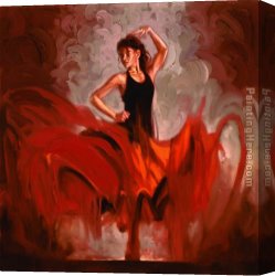 Dancer Canvas Paintings - Crescendo I by Flamenco Dancer