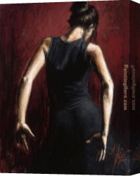 Dancer Canvas Paintings - El Baile del Flamenco en Rojo II by Flamenco Dancer