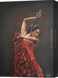 Dancer Canvas Paintings - Flamenco Dancer 3 by Flamenco Dancer