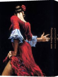 Dancer Canvas Paintings - Flamenco Dancer II by Flamenco Dancer