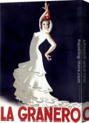 Thoughts Before The Dance Canvas Paintings - La Granero Flamenco Dance by Flamenco Dancer