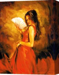The Lady of Shalott Canvas Paintings - lady of spain by Flamenco Dancer