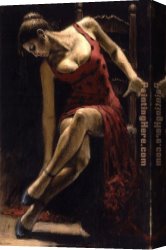 Dancer Canvas Paintings - lunares negros ii by Flamenco Dancer