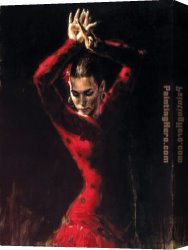 Dancer Canvas Paintings - Lunaresnegros ii by Flamenco Dancer