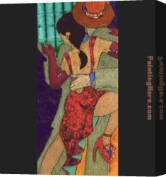 The Night Patrol at Smyrna Canvas Paintings - Penny Feder Tango Night II by Flamenco Dancer