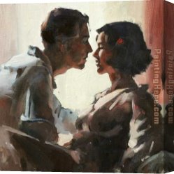 The Kiss Canvas Paintings - Sealed with a Kiss by Flamenco Dancer