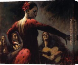 Study of a Punt Moored at Twickenham Canvas Paintings - Study for Tablado Flame by Flamenco Dancer