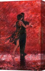 Romance Canvas Paintings - Tango Romance by Flamenco Dancer