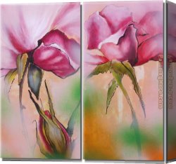 Hearts And Flowers I Canvas Paintings - 21227 by flower