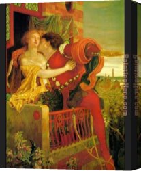 Romeo Canvas Paintings - Romeo and Juliet by Ford Madox Brown