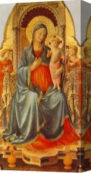 Madonna Canvas Paintings - Madonna with the Child and Angels by Fra Angelico