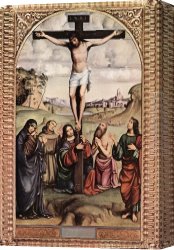 Francia Canvas Paintings - Crucifixion by Francesco Francia