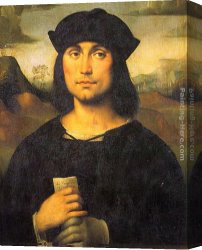 Francia Canvas Paintings - Evangelista Scappi by Francesco Francia