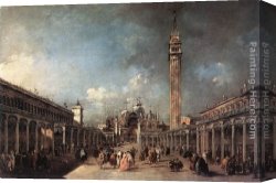 Basilica Di San Marco Canvas Paintings - Piazza di San Marco by Francesco Guardi