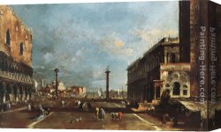 Basilica Di San Marco Canvas Paintings - View of Piazzetta San Marco towards the San Giorgio Maggiore by Francesco Guardi