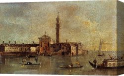Island Canvas Paintings - View Of The Island Of San Giorgio In Alga, Venice by Francesco Guardi