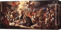 St Sebastian Tended by St Irene Canvas Paintings - The Martyrdom of Sts Placidus and Flavia by Francesco Solimena