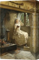 Millet Canvas Paintings - A Cosey Corner by Francis Davis Millet
