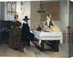 Millet Canvas Paintings - Between Two Fires by Francis Davis Millet