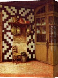 Millet Canvas Paintings - Flemish Kitchen by Francis Davis Millet