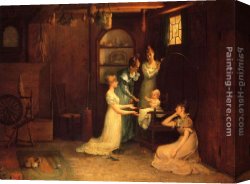 Millet Canvas Paintings - Playing with Baby by Francis Davis Millet