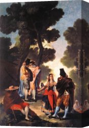 Francisco De Goya Canvas Paintings - A Walk in Andalusia by Francisco de Goya