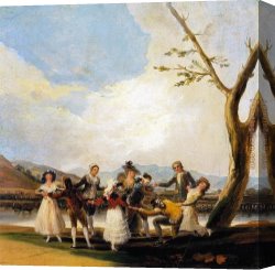 Francisco De Goya Canvas Paintings - Blind Man's Buff by Francisco de Goya