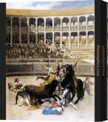 Francisco De Goya Canvas Paintings - Picador Caught by the Bull by Francisco de Goya