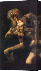 Francisco De Goya Canvas Paintings - Saturn devouring his young by Francisco de Goya