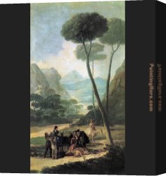 Francisco De Goya Canvas Paintings - The Fall La Caida by Francisco de Goya