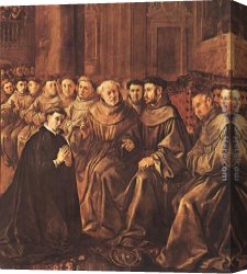 Order, Canvas Paintings - St Bonaventure Joins the Franciscan Order by Francisco de Herrera the Elder