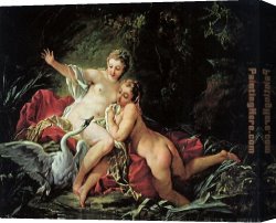 Leda Atomica Canvas Paintings - Leda and the Swan by Francois Boucher