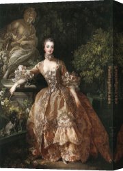 Self Portrait in Green Bugatti Canvas Paintings - Portrait of Marquise de Pompadour by Francois Boucher