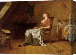 Thoughts of Springtime Canvas Paintings - Far Away Thoughts by Frank Holl