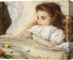 Frank Holl Canvas Paintings - The Convalescent by Frank Holl