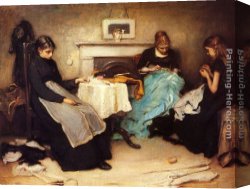 Frank Holl Canvas Paintings - The Song Of The Shirt by Frank Holl