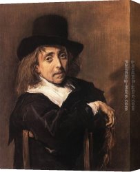 Seated Canvas Paintings - Seated Man Holding a Branch by Frans Hals