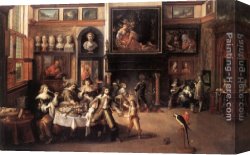 Picture of The Last Supper II Canvas Paintings - Supper at the House of Burgomaster Rockox by Frans the younger Francken